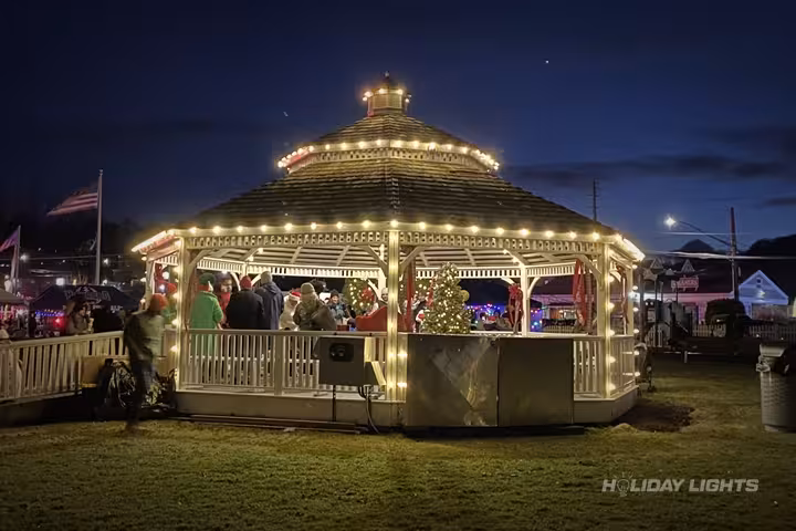 Professional municipal Christmas light installation in Roxborough, Pennsylvania — Town Square Gazebo Lights