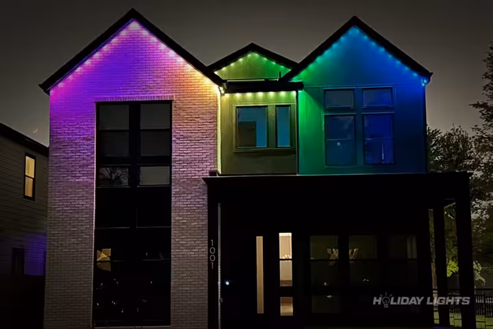 Permanent holiday lights installation in Pennsylvania