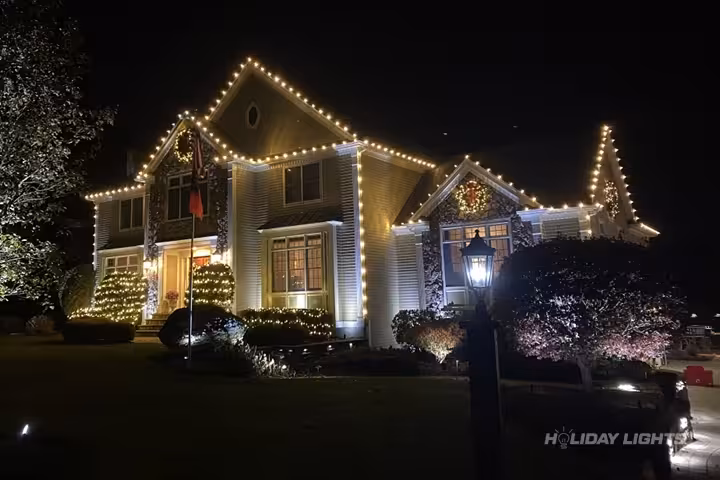 Residential holiday lights installation in Pennsylvania