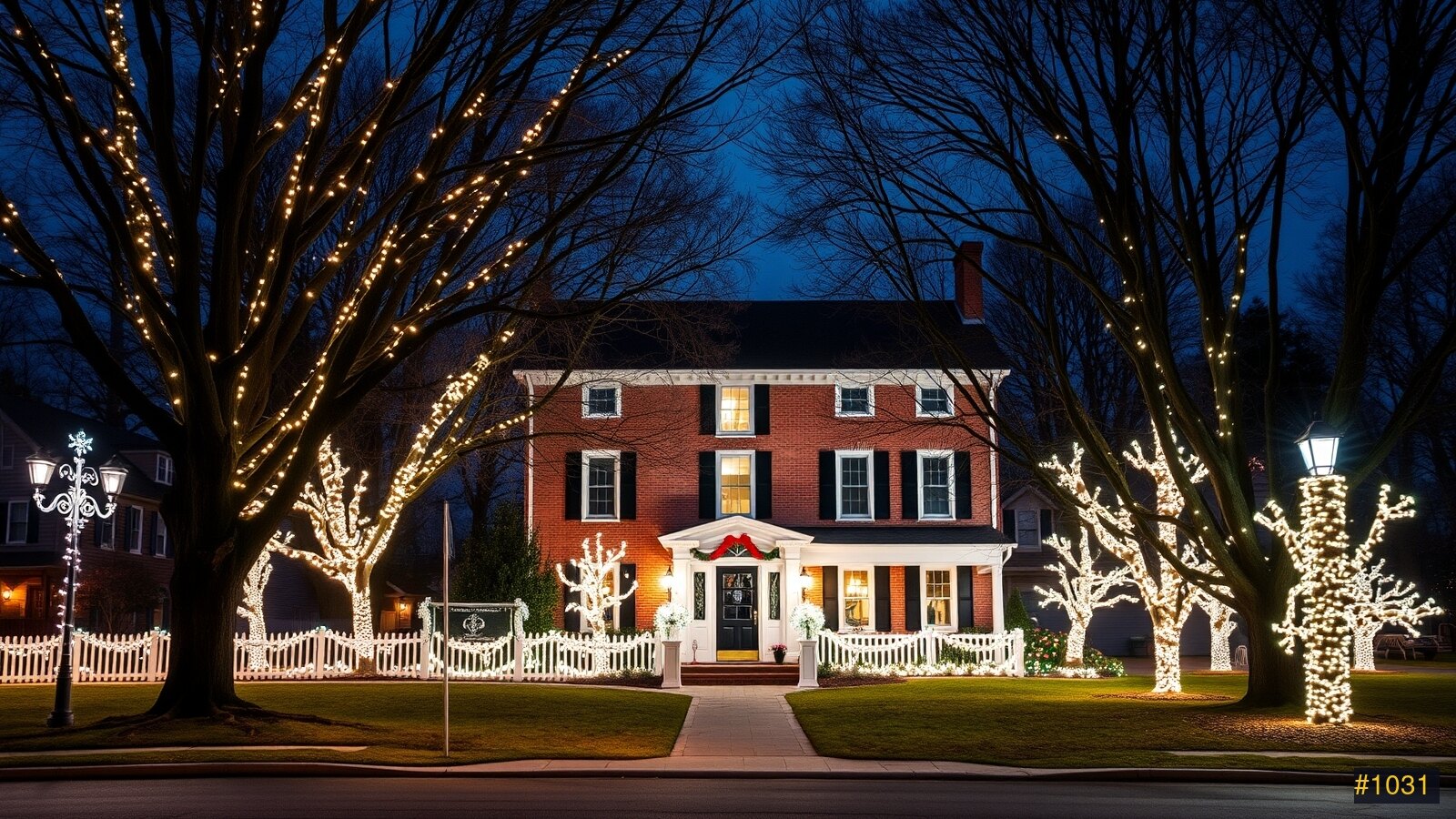 Christmas light installation in Bushkill